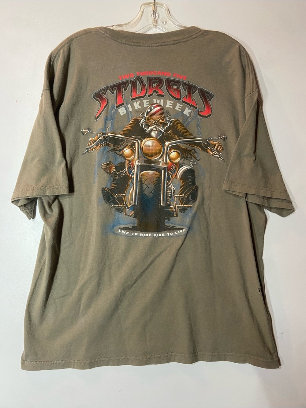 Vintage Olive Tan Sturgis Bike Week Graphic Tee - XL